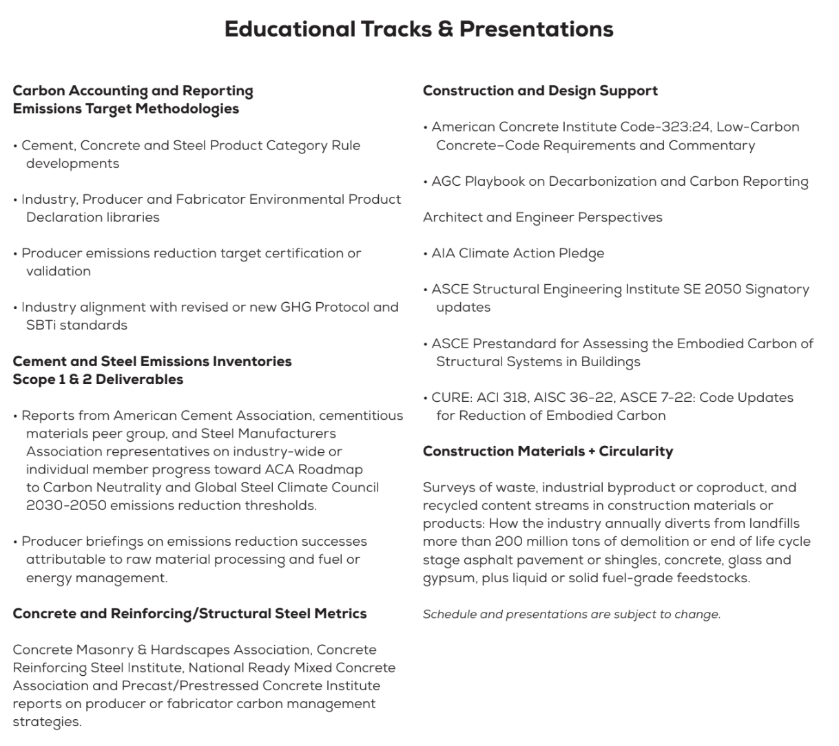 Education Track and Presentation